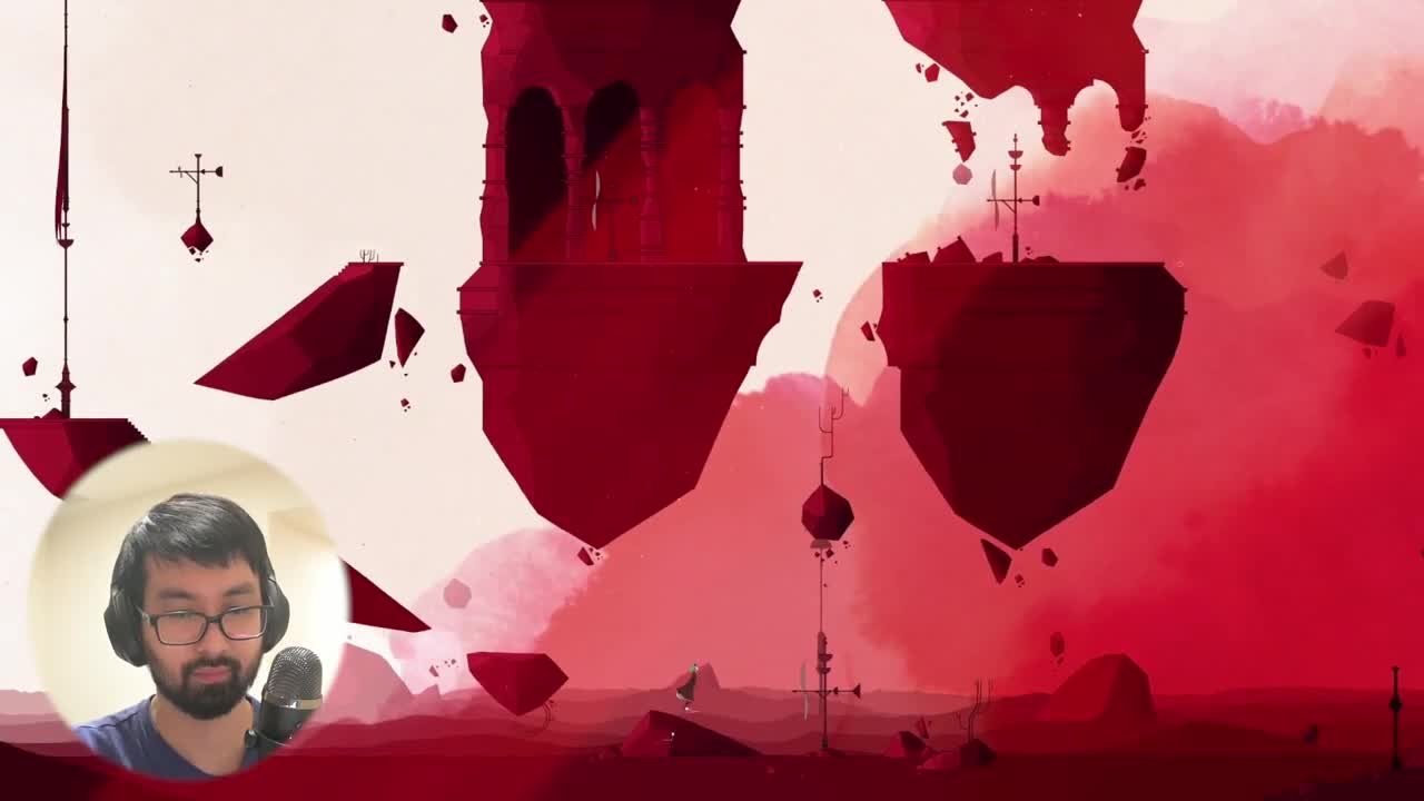 边玩《GRIS》学日语：沙尘暴里变成方块前进